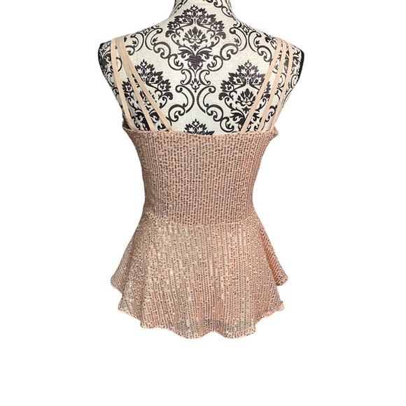 Grace Karin Sequin Peplum Camisole Blouse Top Sz-Medium - Picture 3 of 4